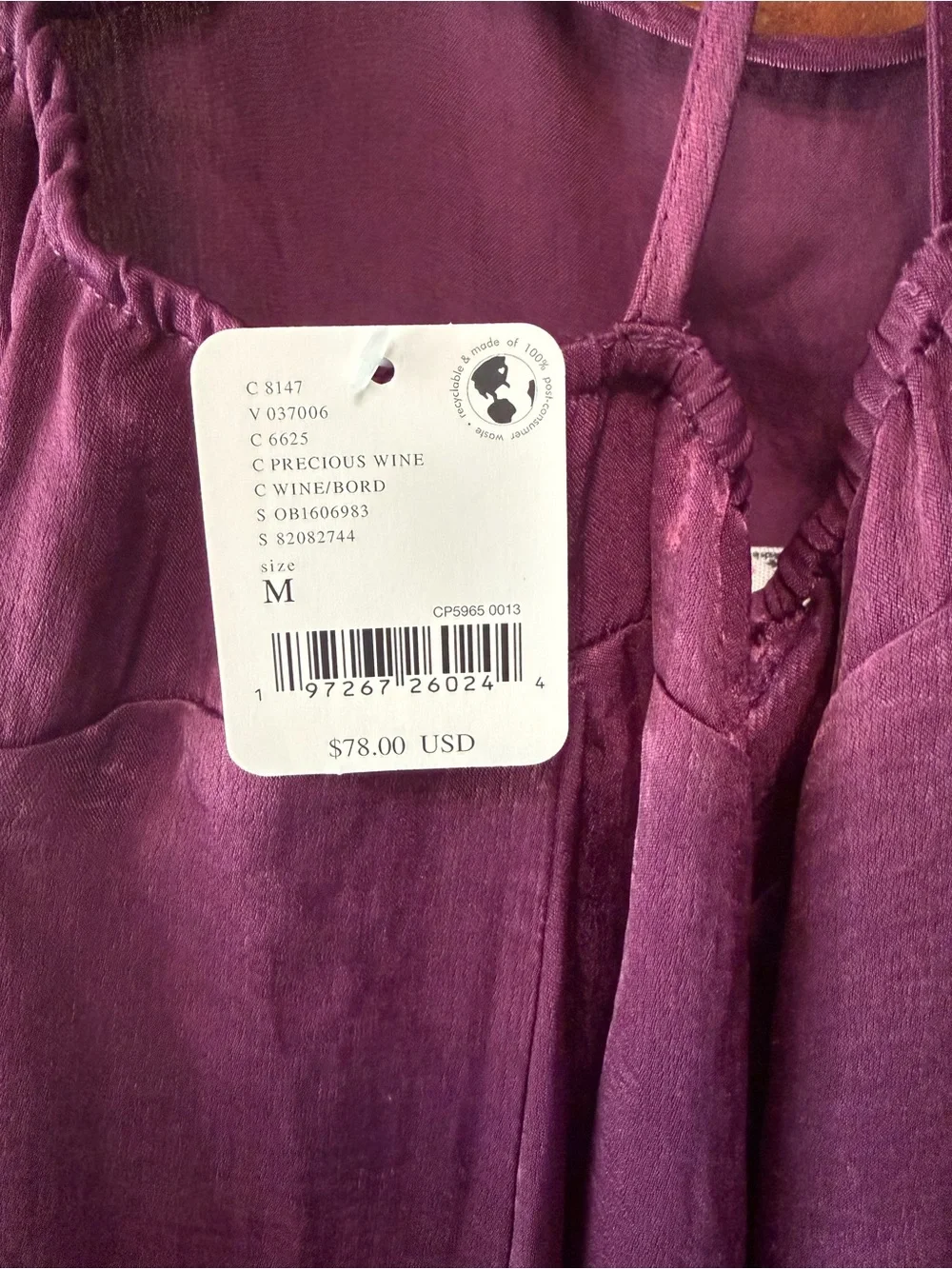 Free People Plum Purple Spaghetti Strap Midi Dress